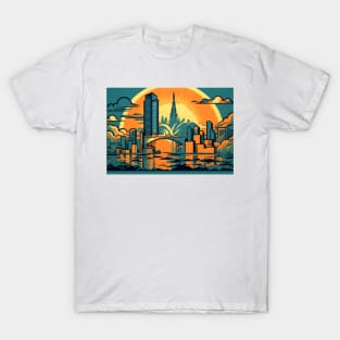 Rose City Resplendence Portland, Oregon Skyline T-Shirt